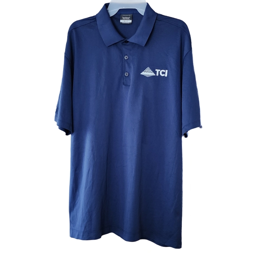 Nike Golf Dri-Fit Men's Large Navy Blue Polo Shirt